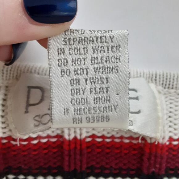 Vintage 1980s Fair Isle Sweater Ribbed Balloon Sleeve Norwegian Multi Womens S - Picture 8 of 11